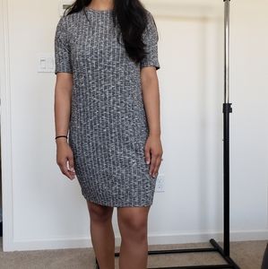 Ribbed Gray Fitted Dress